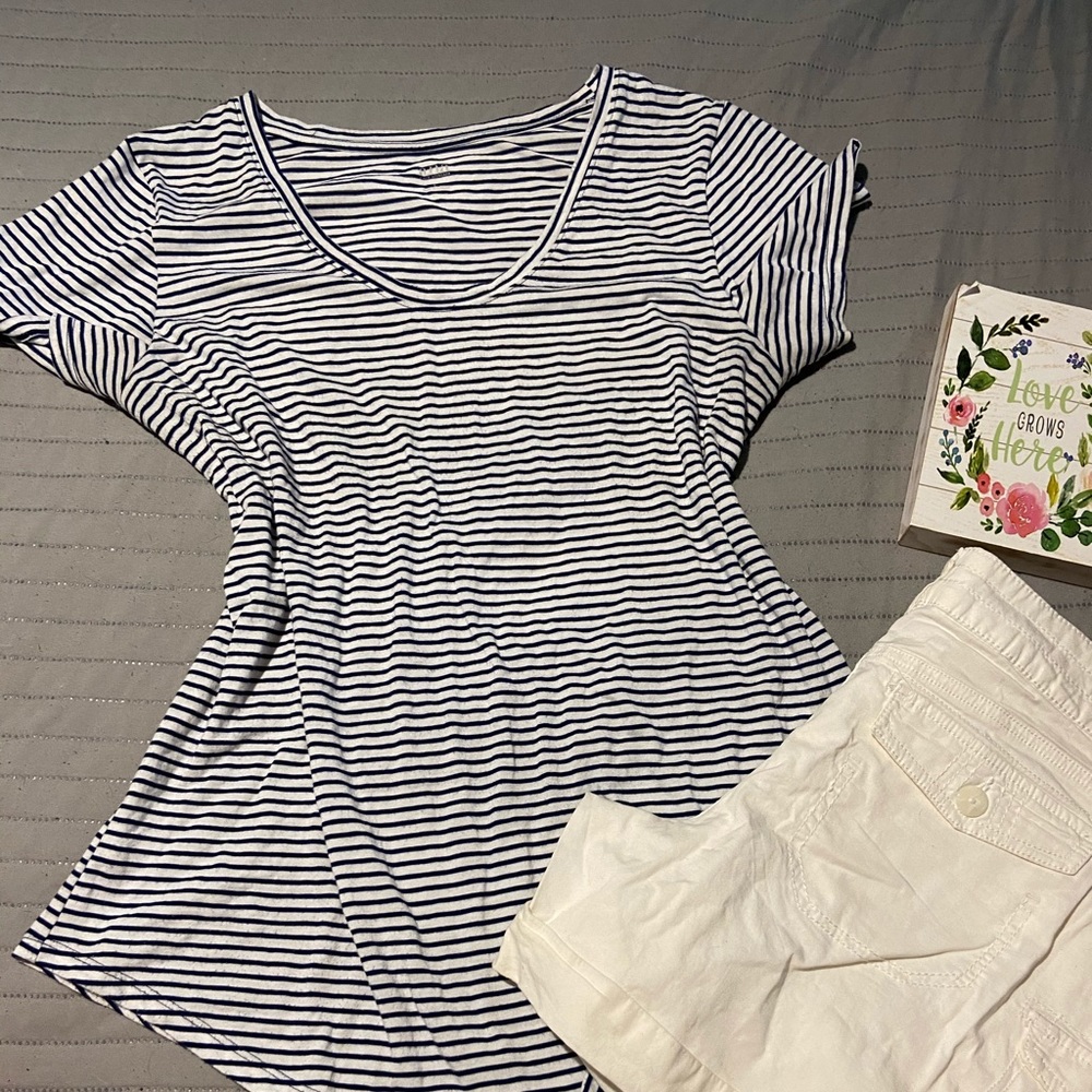 Ana navy and white T-shirt